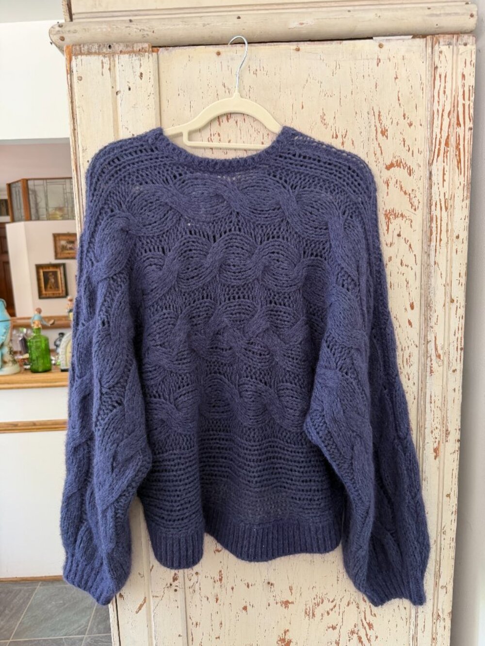 FARM Rio Navy Cable Knit Scoop Neck Sweater - Picture 4 of 6